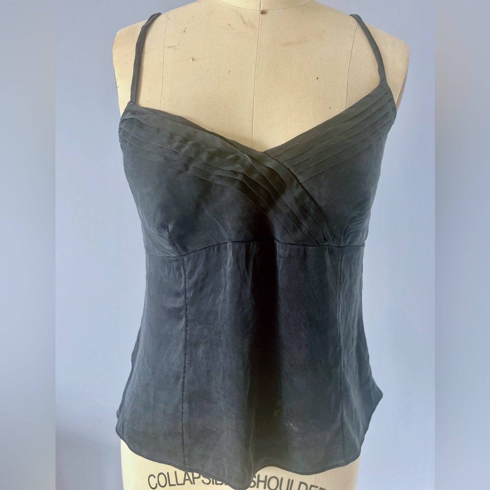 Liz Claiborne - Women's Silk Spaghetti-Strap Cami Top - Size Petite 10 - Black